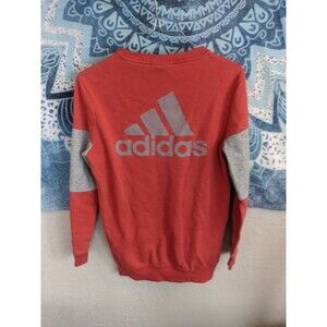 Vtg 2000s Y2K Adidas Sweatshirt S Orange Gray ColorWay Logo Zipper Street Indie